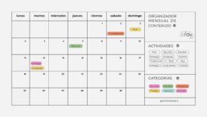 calendario mensual con fechas destacadas