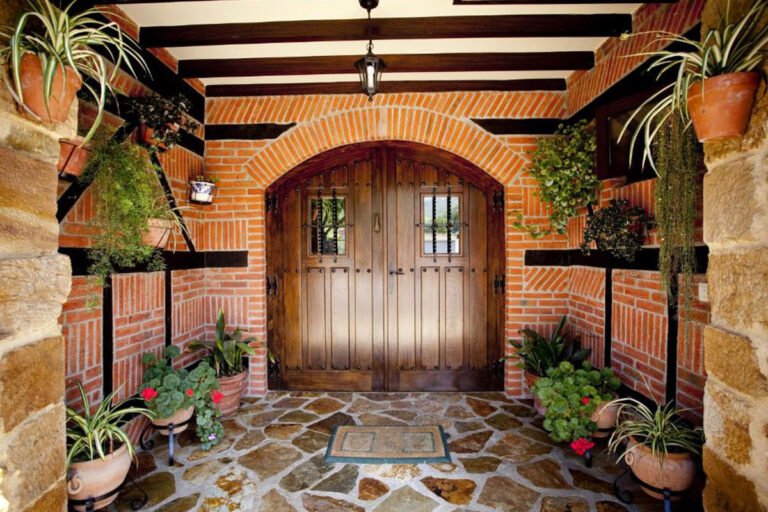 entrada acogedora de posada rustica natural