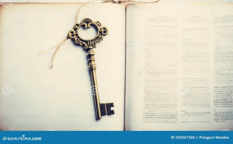 llave antigua sobre libro abierto antiguo