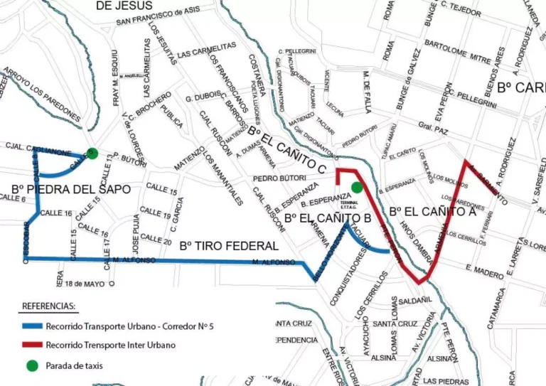 mapa ruta colectivo cordoba la falda
