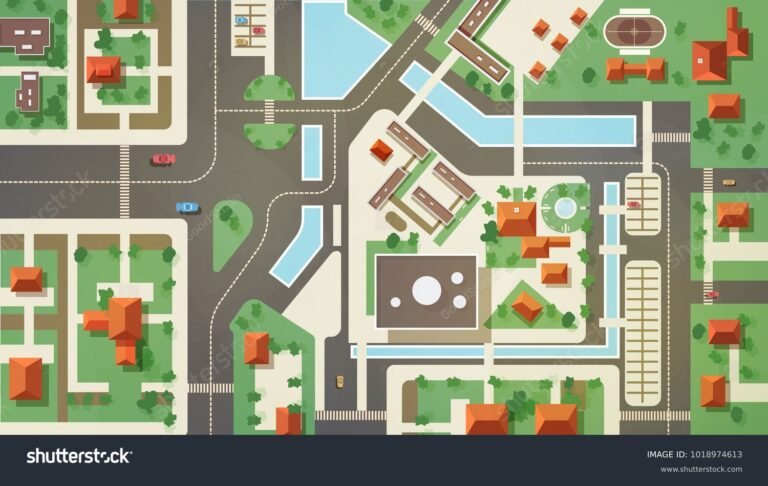 Qué información brinda ARBA sobre tu inmueble en Argentina 9 mapa urbano con casas y edificios modernos