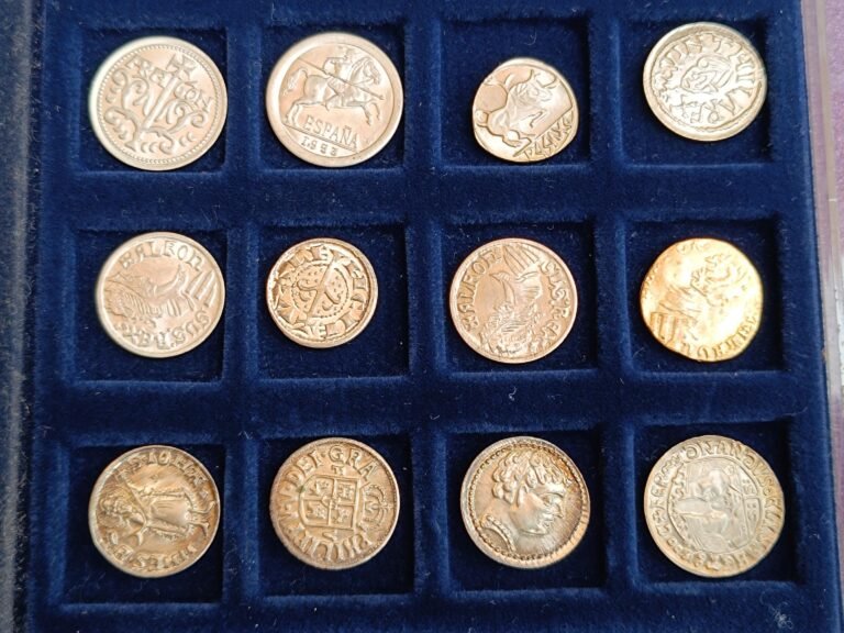 monedas argentinas antiguas sobre fondo neutro