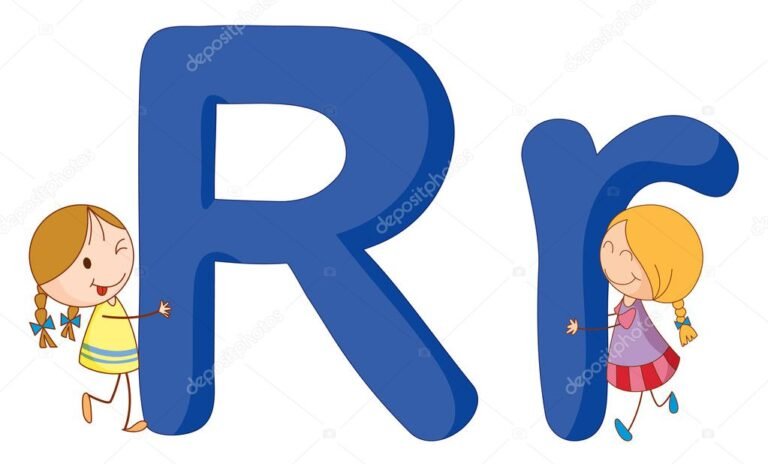 ninas jugando con letras coloridas r