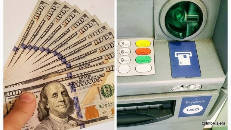 persona entregando dinero en banco argentino