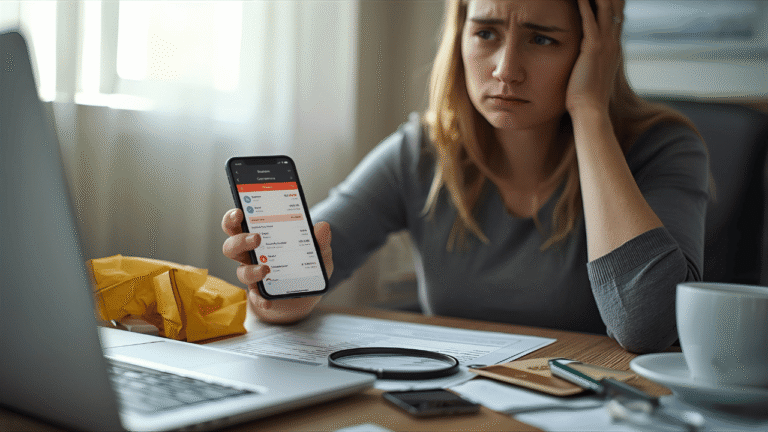 Qué hacer si tengo saldo a girar negativo en Banco Macro 13 persona preocupada viendo estado bancario