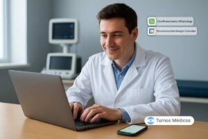 persona usando computadora para turno online 1