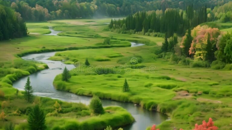 rio serpenteante con vegetacion abundante