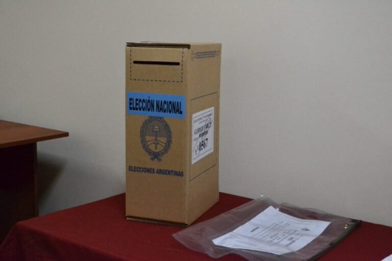 urna electoral con boletas argentinas votando